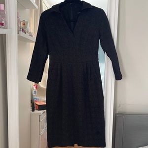 NANETTE LEPORE STAY COOL EMBROIDERED SHIFT BLACK DRESS